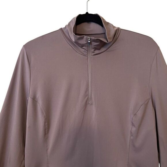 Athleta Mushroom Half Zip Long Sleeve Top Size XL Athletic, Gym, Hiking, Layers - Picture 3 of 13